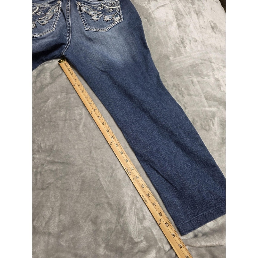 Miss Me Jeans Womens 31 Blue Hailey Skinny Embellished Sequin Rhinestone Pockets - Picture 3 of 9
